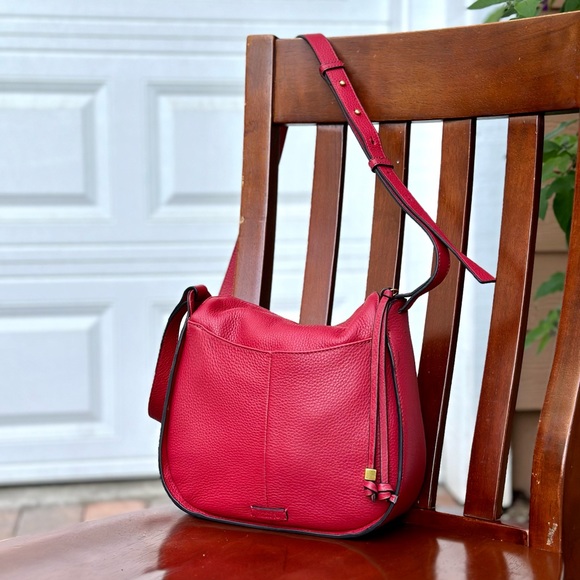 Vince Camuto Hayes Pebbled Leather HOBO Crossbody Bag - New Berry Color - Picture 6 of 15